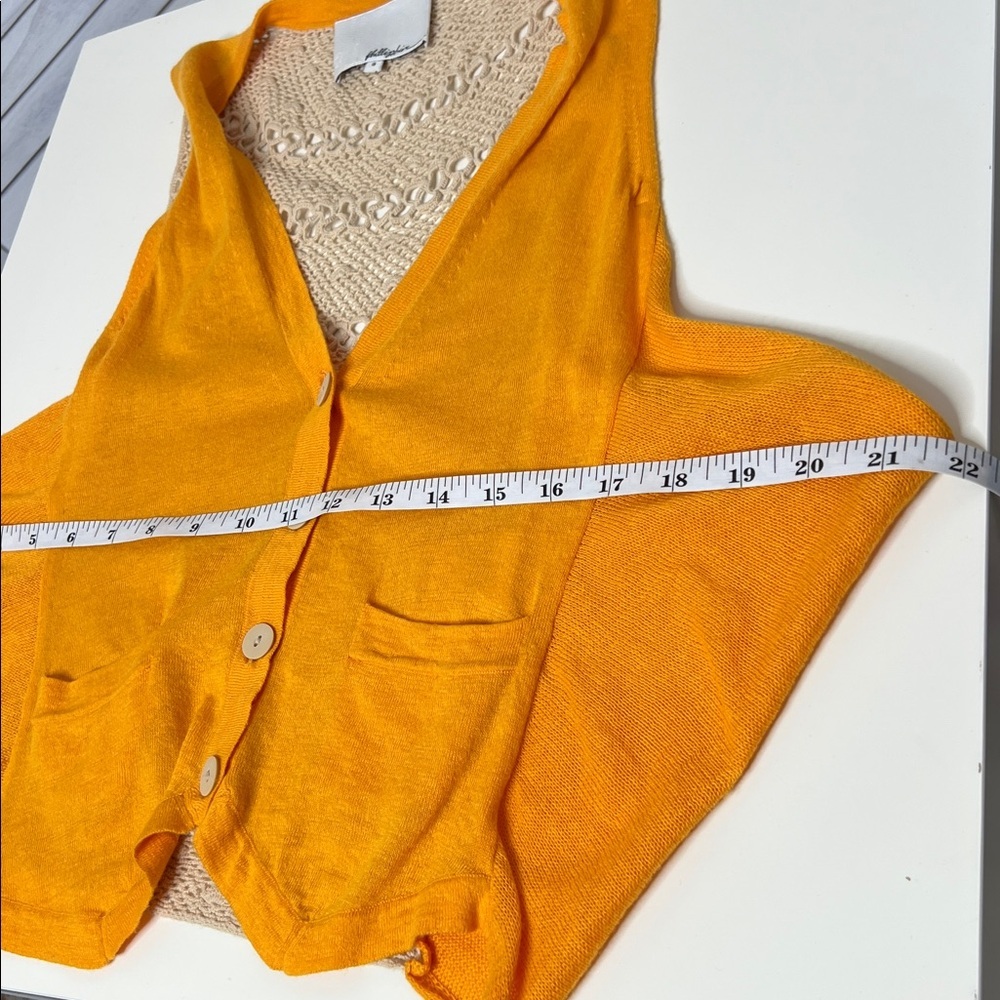 3.1 Phillip Lim Vibrant Orange Button-Up Vest Lace Back Front Pockets Small - Picture 7 of 8